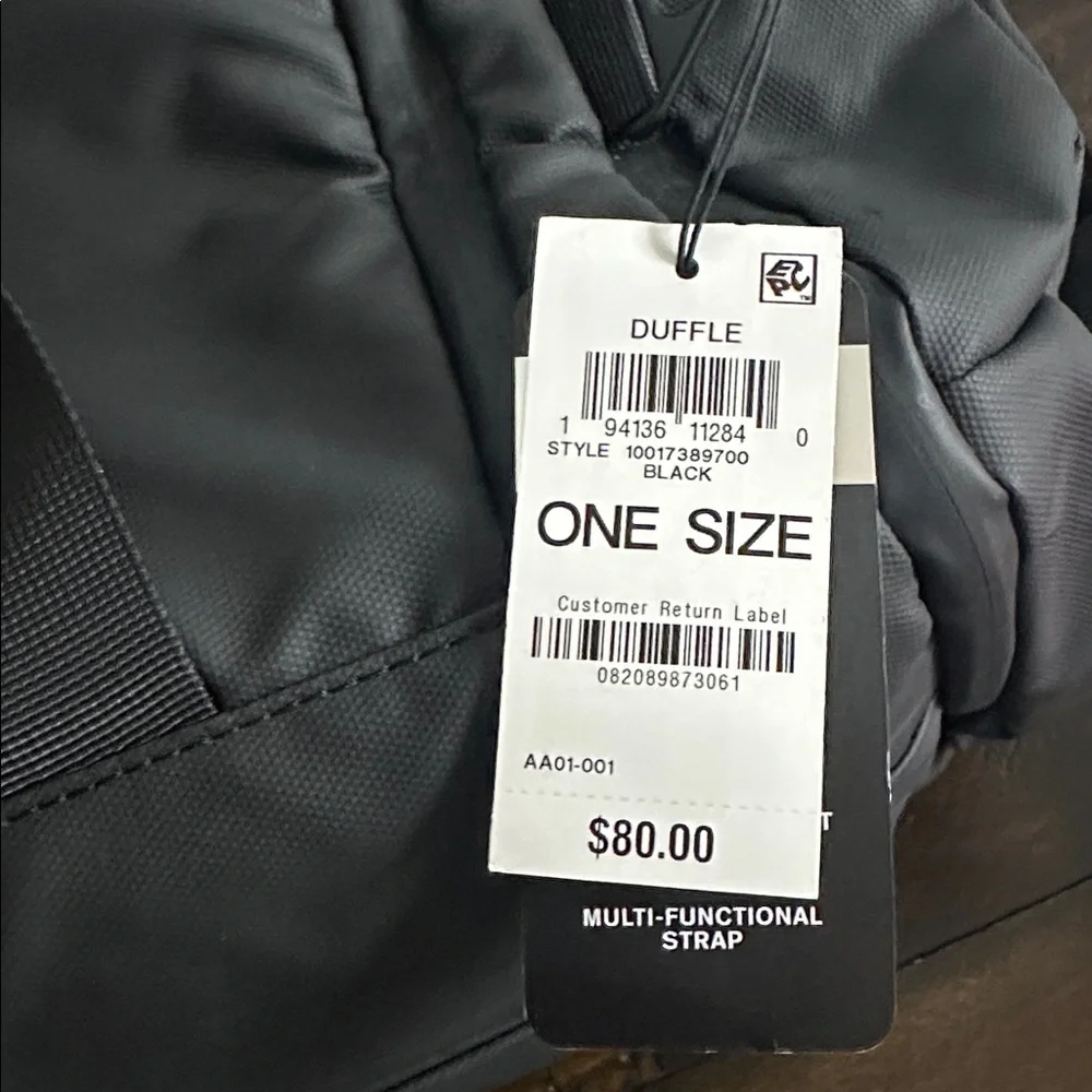 ALPHATEC by Alfani Black Duffel Bag NWT